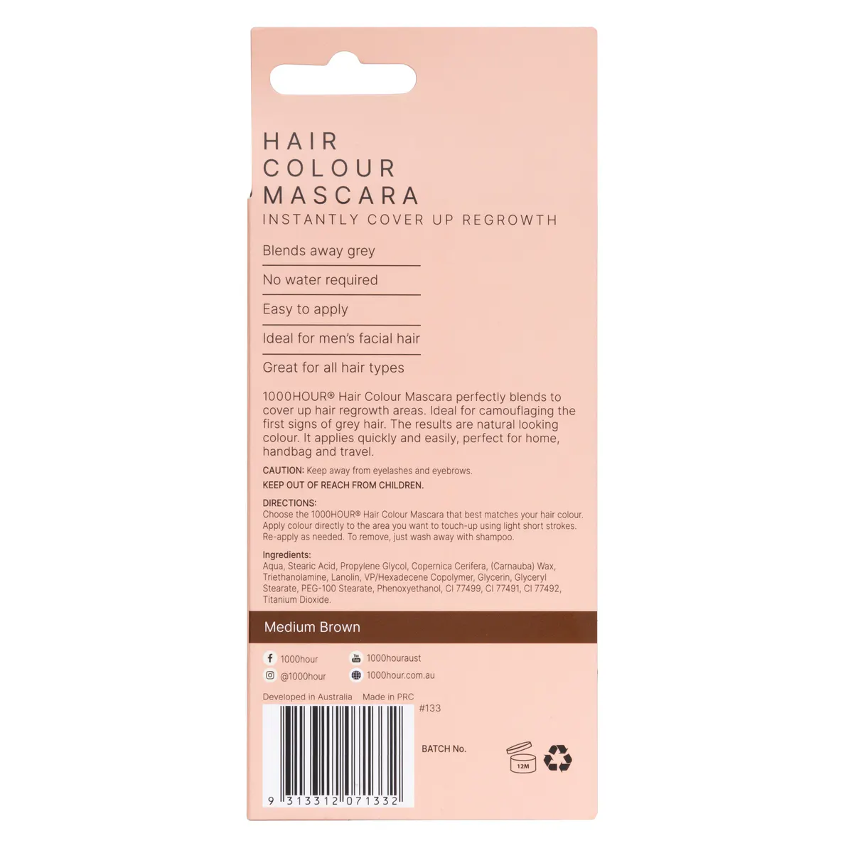 1000 Hour Hair Mascara - Medium Brown, view 4