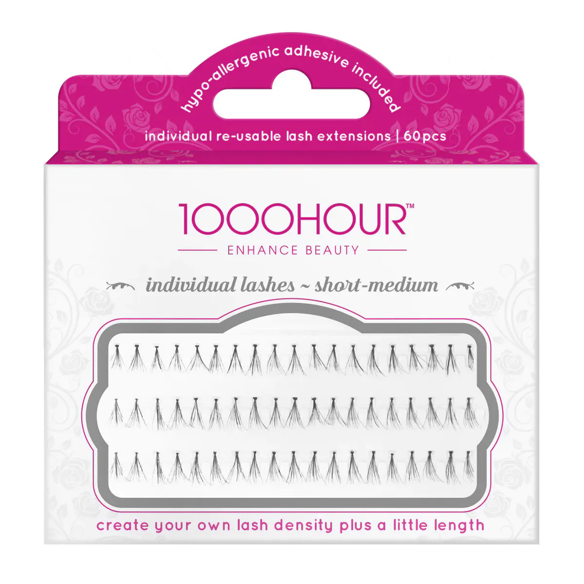 1000 Hour Individual Lashes - Black Flared Short 60pc