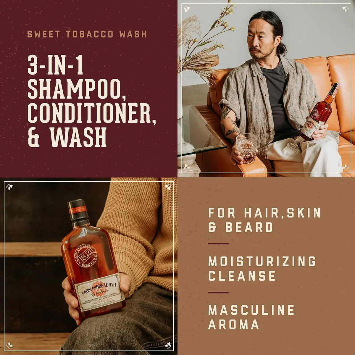 18.21 Faux Book Gift Set Vol.2 - Man Made Wash 18oz & Bar Soap 7oz - Absolute Mahogany, view 3