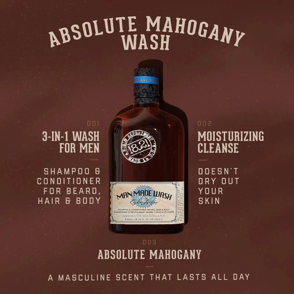 18.21 Man Made Conditioning Shampoo and Body Wash - Absolute Mahogany 532ml, view 2