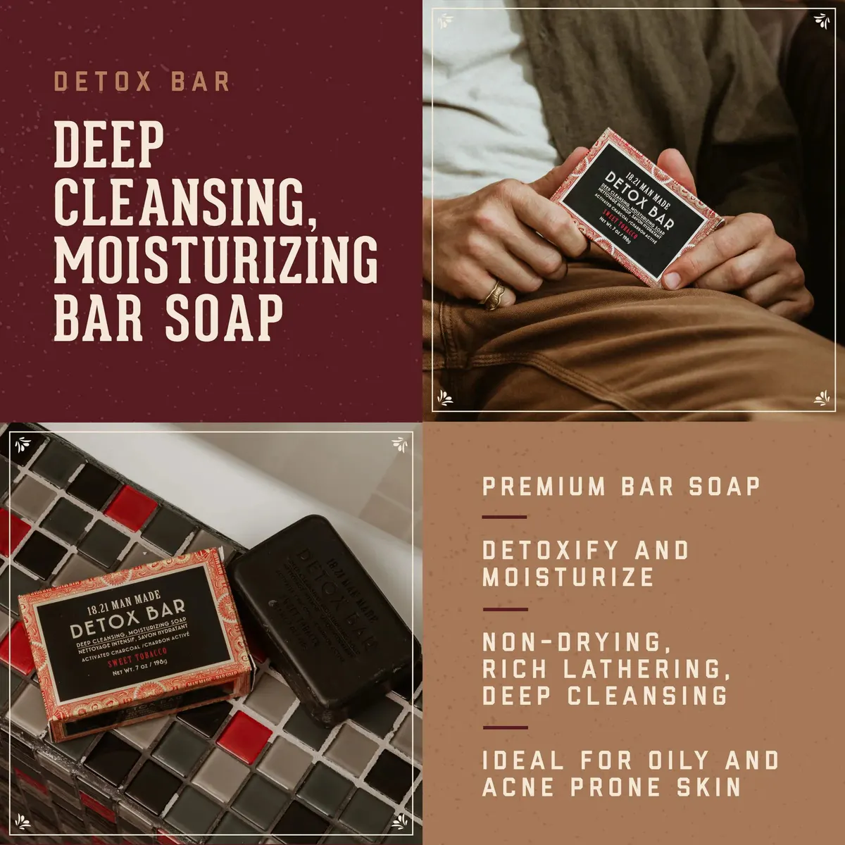 18.21 Man Made Detox bar - Sweet Tobacco 198g, view 4