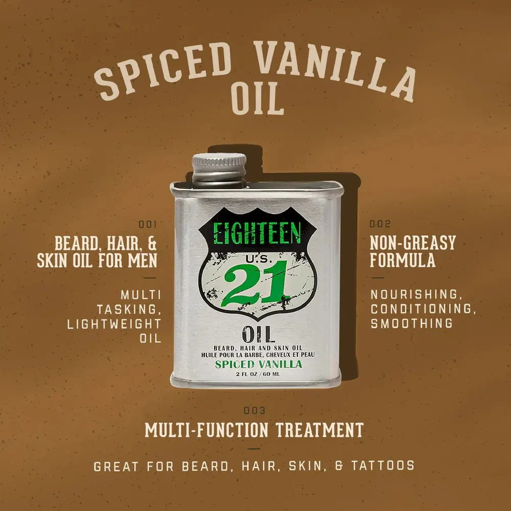 18.21 Man Made Hair and Beard Oil - Spiced Vanilla 60ml, view 2