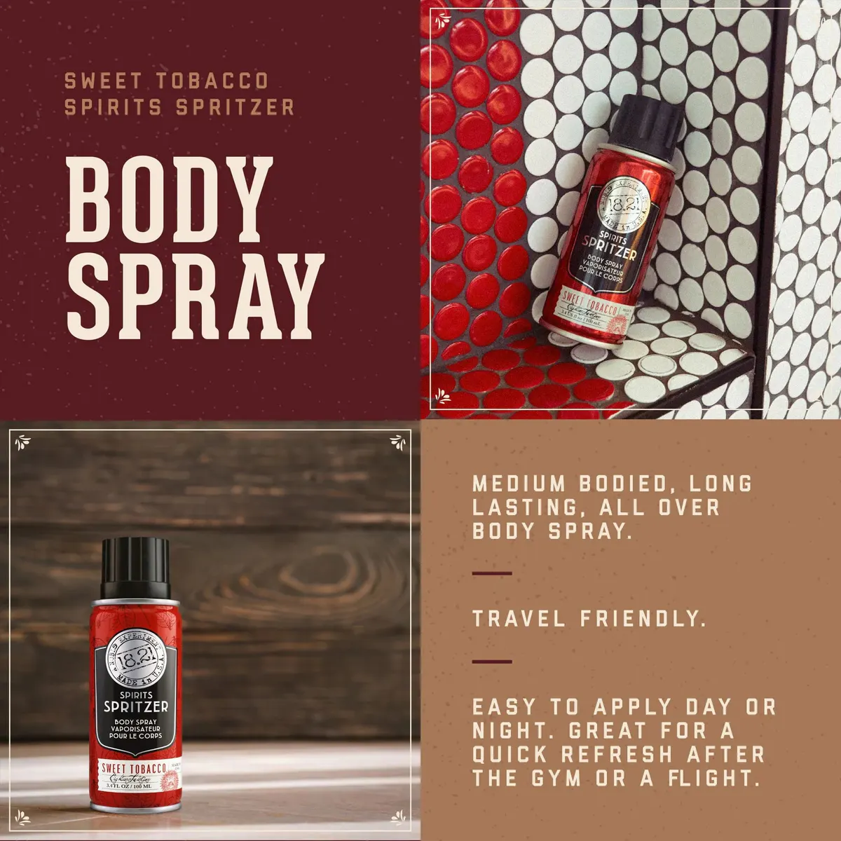 18.21 Spirits Spritzer Body Spray 100ml - Sweet Tobacco, view 3