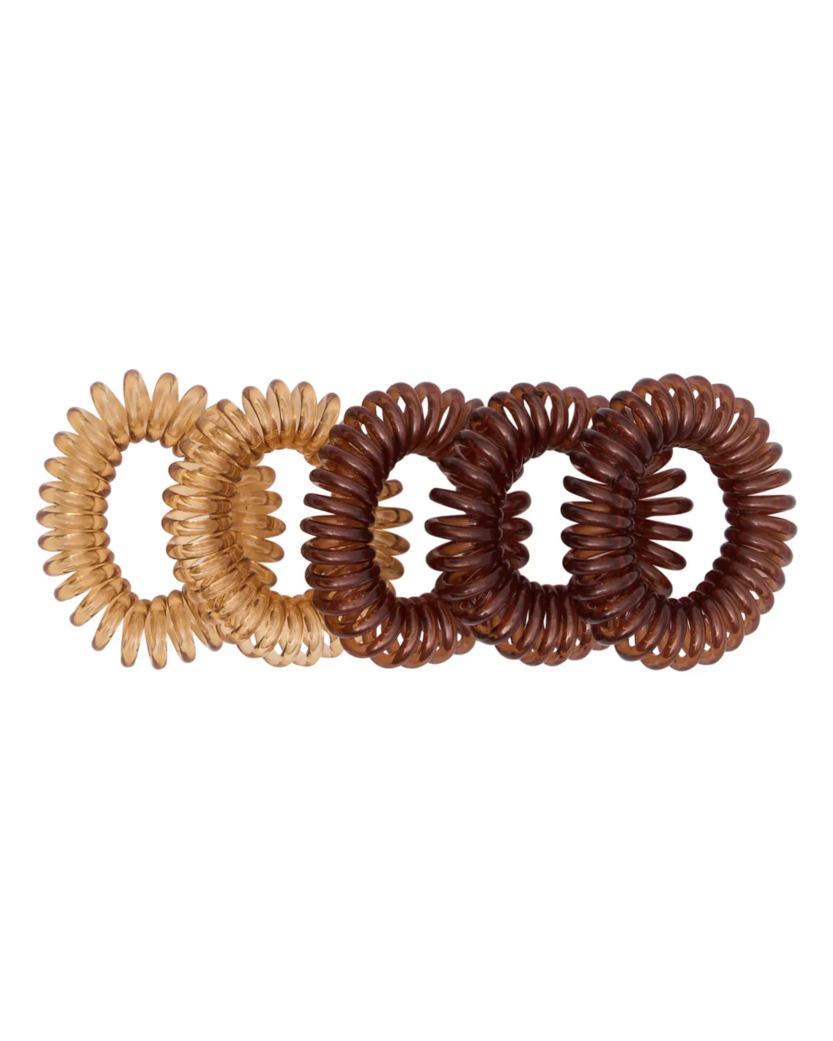 Oz Essentials Spiral Hair Ties 5 Pack - Browns, view 2