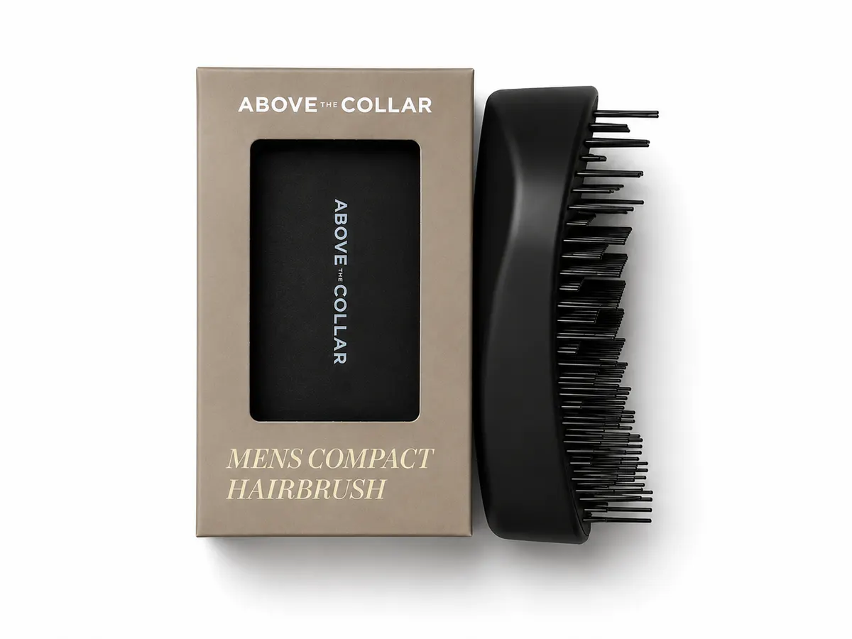Above The Collar Mens Compact Brush - Black, view 3