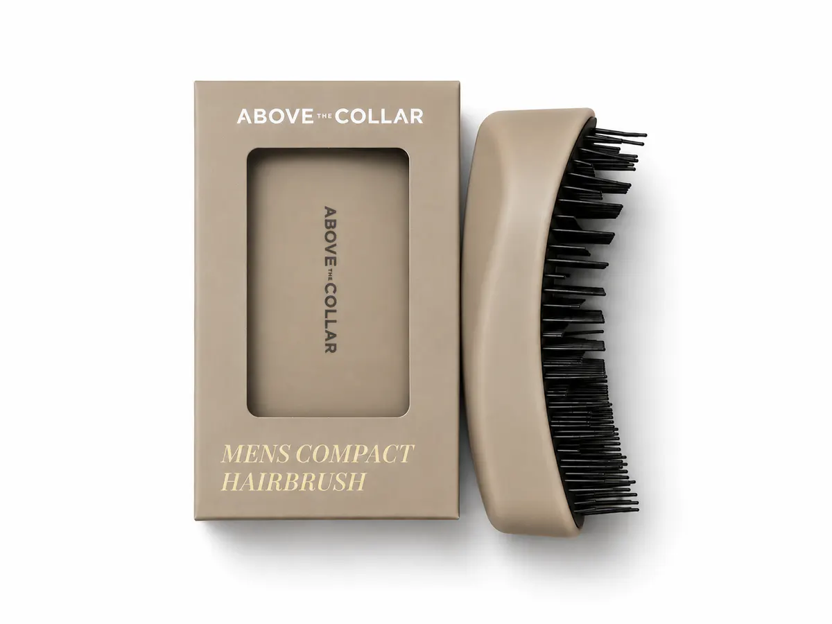 Above the Collar Mens Compact Brush - Brown, view 3