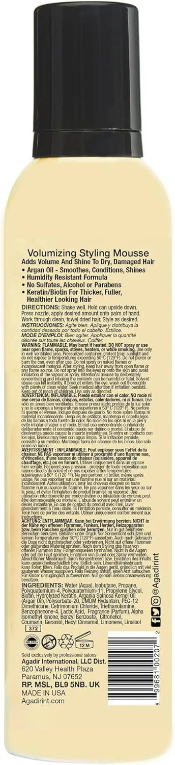 Agadir Argan Oil Styling Mousse 252ml, view 3