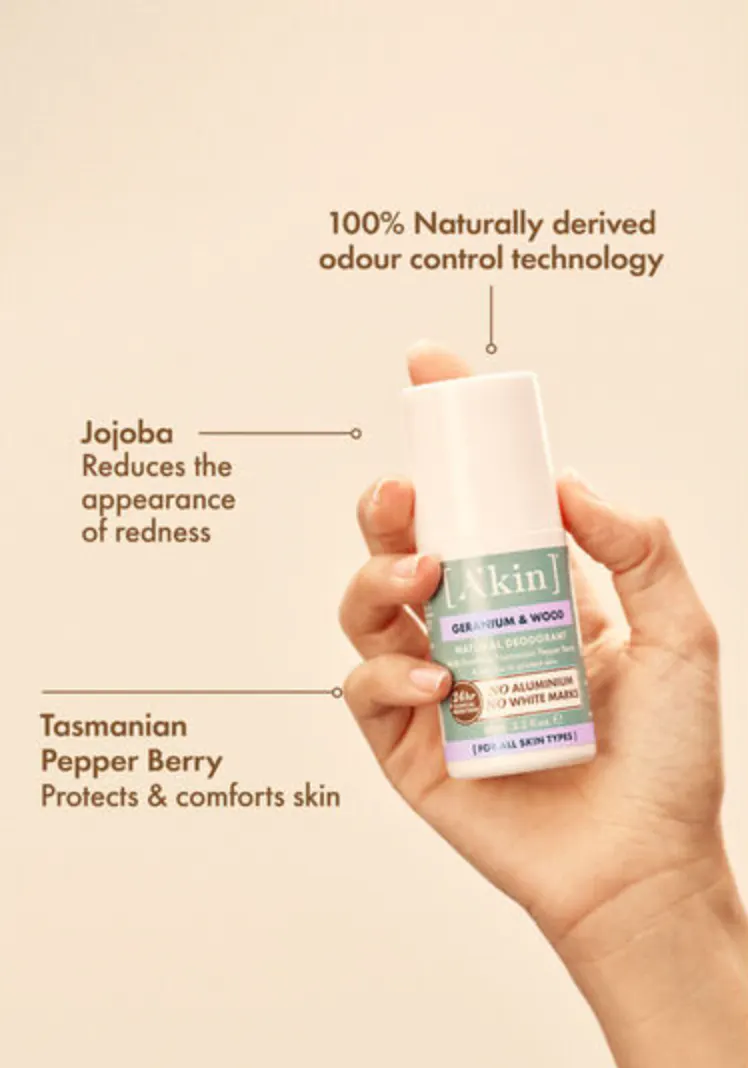 A'kin Geranium & Wood Roll On Deodorant 65ml, view 4