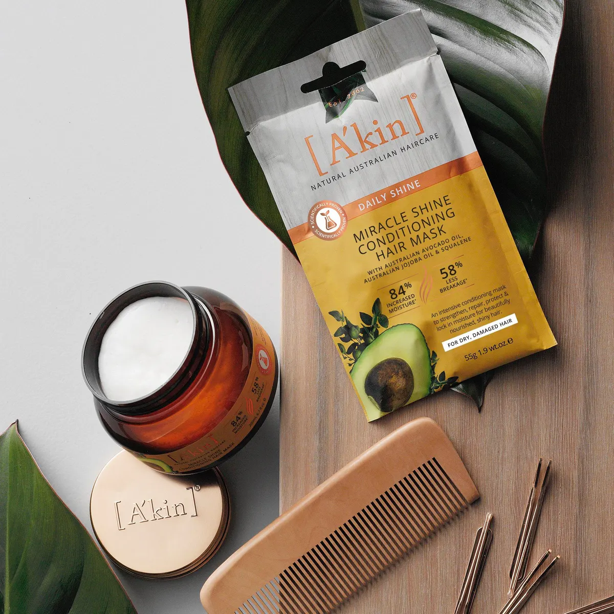 A'kin Miracle Shine Conditioning Hair Mask Sample 55g, view 3