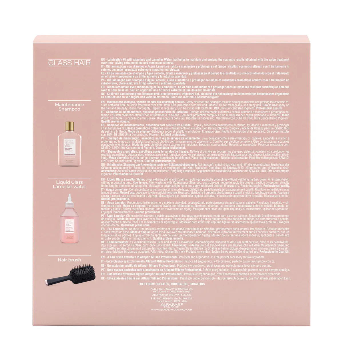 Alfaparf Milano Professional Keratin Therapy Lisse Design Glass Hair 250ml Duo Pack, view 7