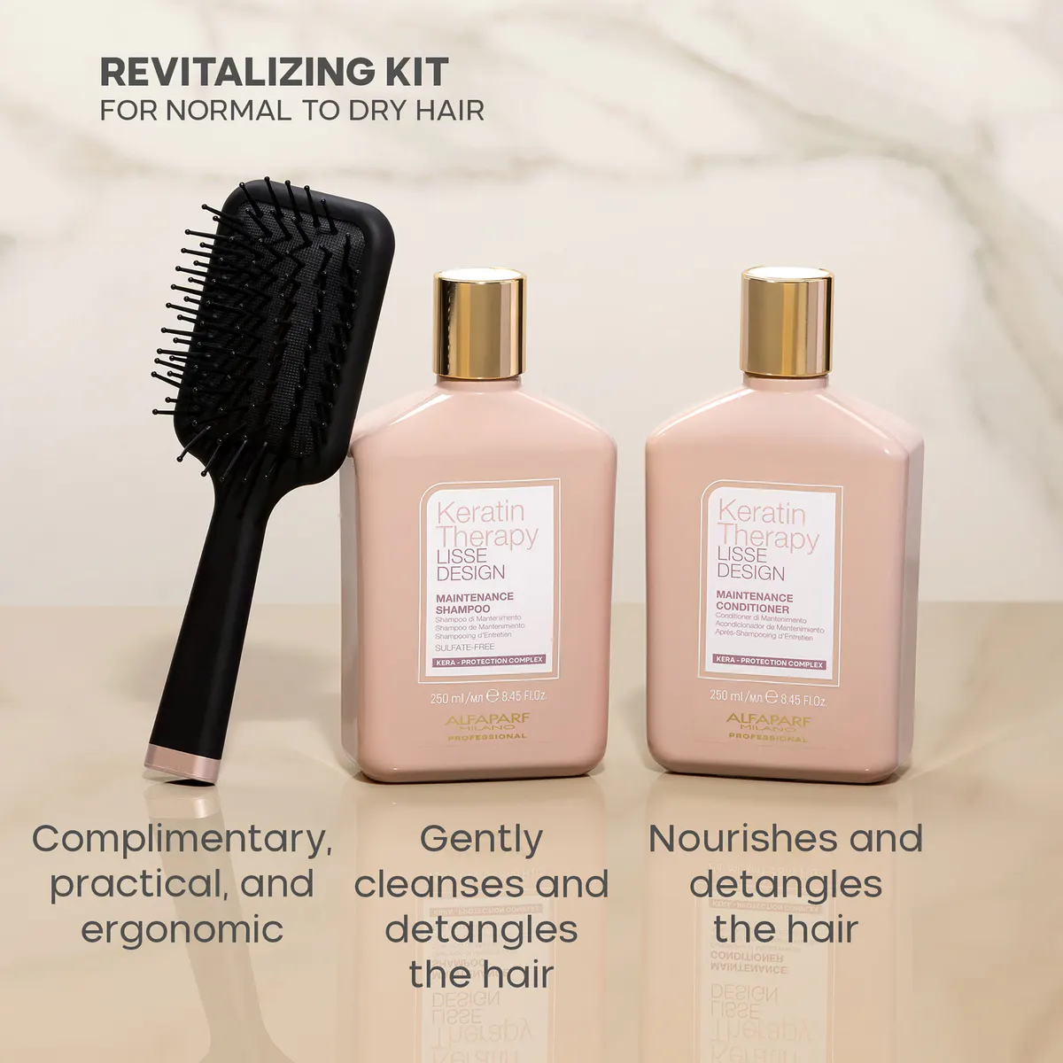 Alfaparf Milano Professional Keratin Therapy Lisse Design Revitalizing 250ml Duo Pack, view 3