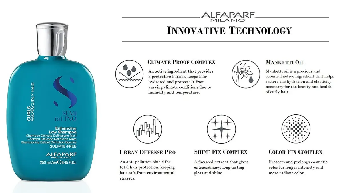 Alfaparf Milano Semi Di Lino Curls Enhancing Low Shampoo 250ml, view 4