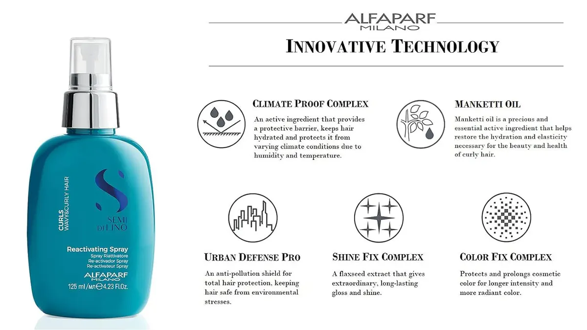 Alfaparf Milano Semi Di Lino Curls Reactivating Spray 125ml, view 3