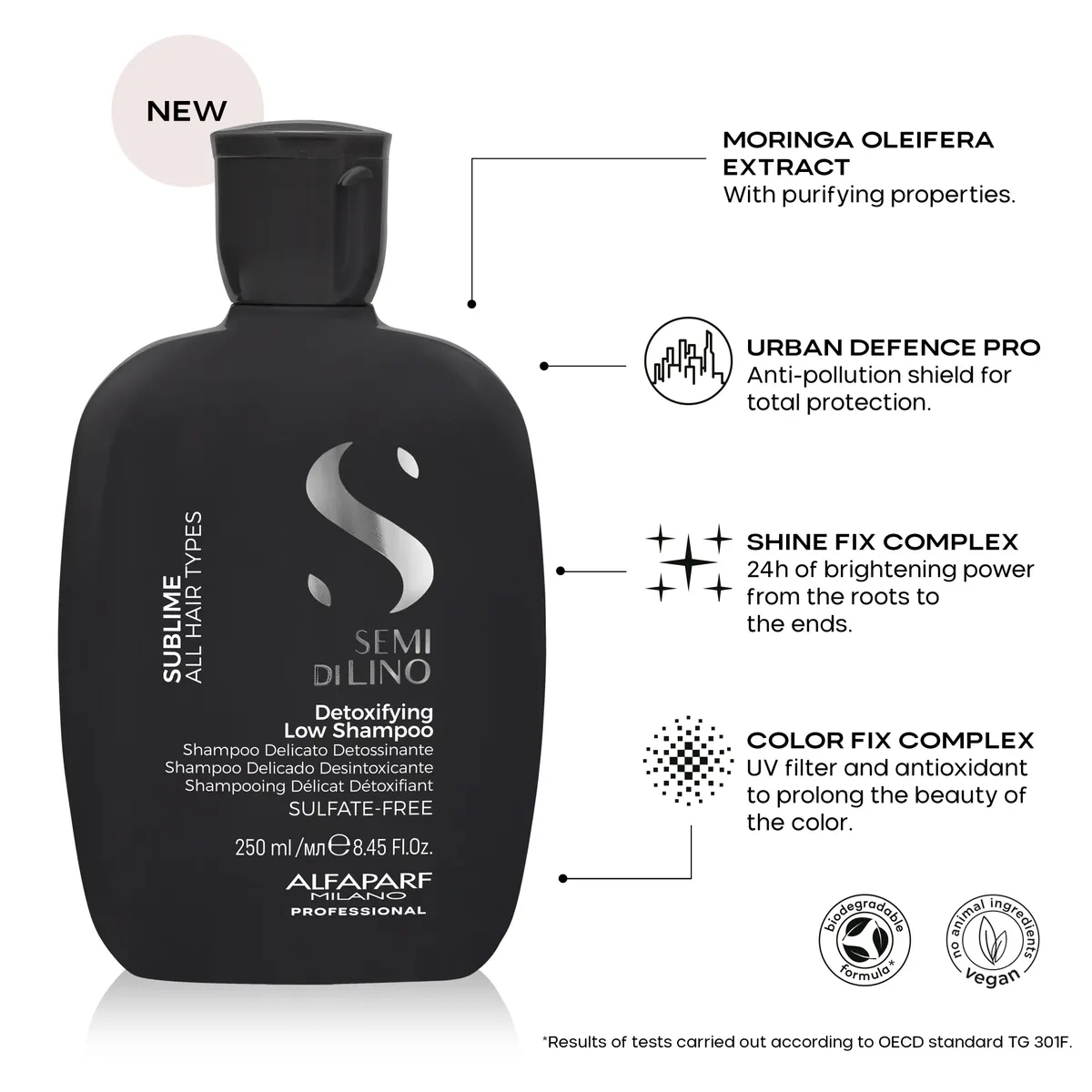 Alfaparf Milano Semi di Lino Sublime Detoxifying Low Shampoo 250ml, view 3
