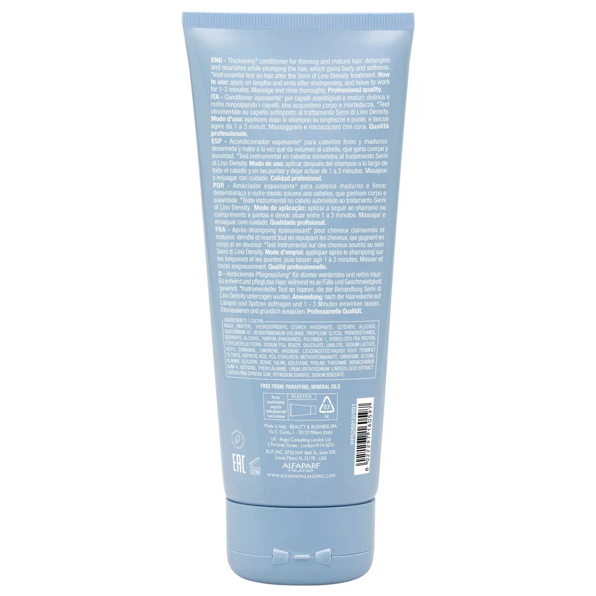 Alfaparf Milano Semi di Lino Density Thickening Conditioner 200ml, view 6