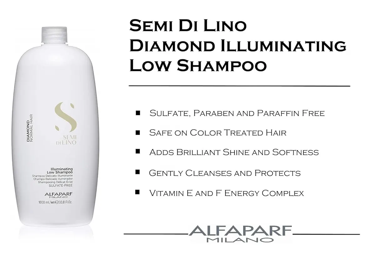 Alfaparf Milano Semi Di Lino Diamond Illuminating Low Shampoo 1000ml, view 4