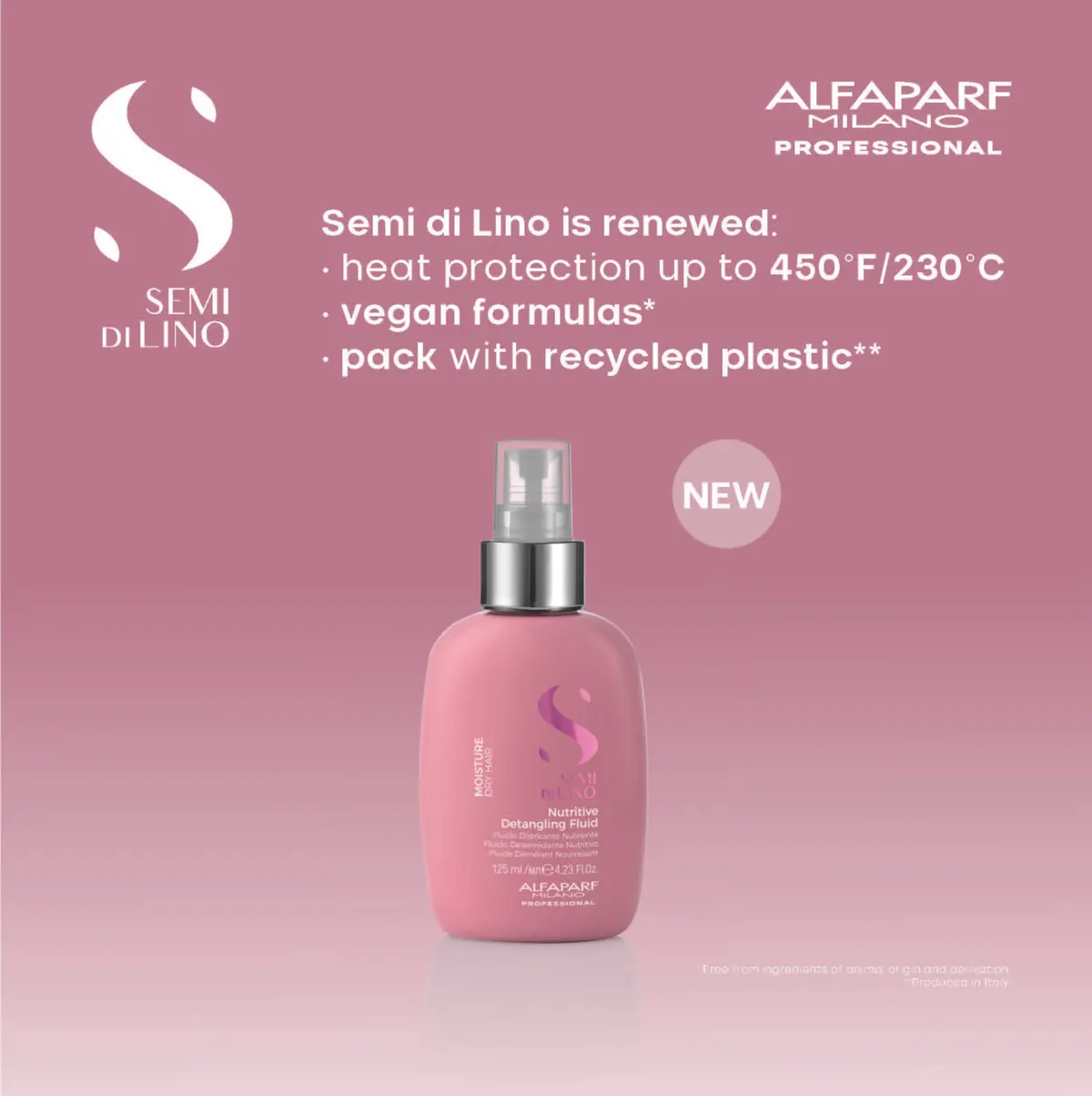 Alfaparf Milano Semi Di Lino Moisture Nutritive Detangling Fluid 125ml, view 4