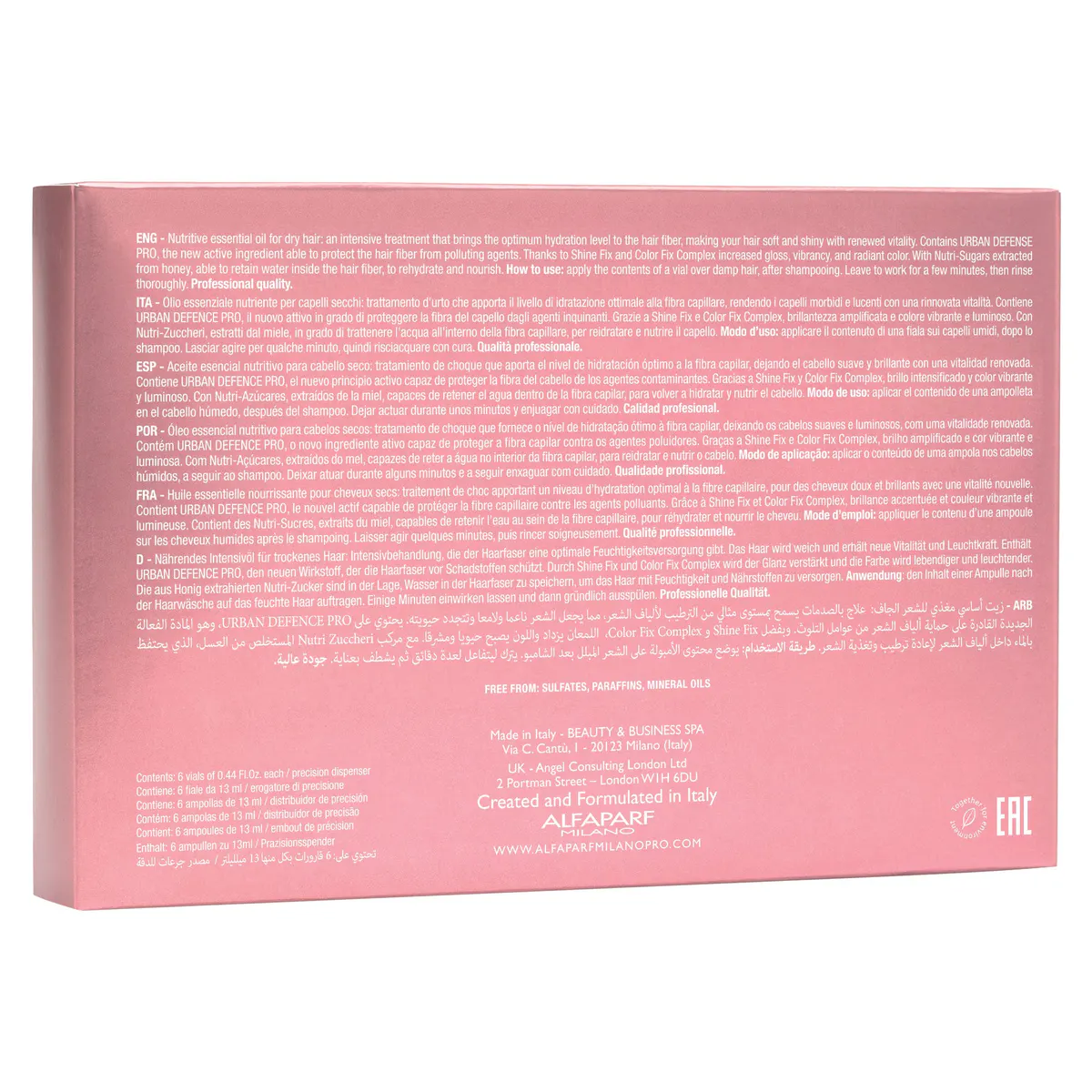 Alfaparf Milano Semi Di Lino Moisture Nutritive Essential Oil Treatment 6 x 13ml, view 4
