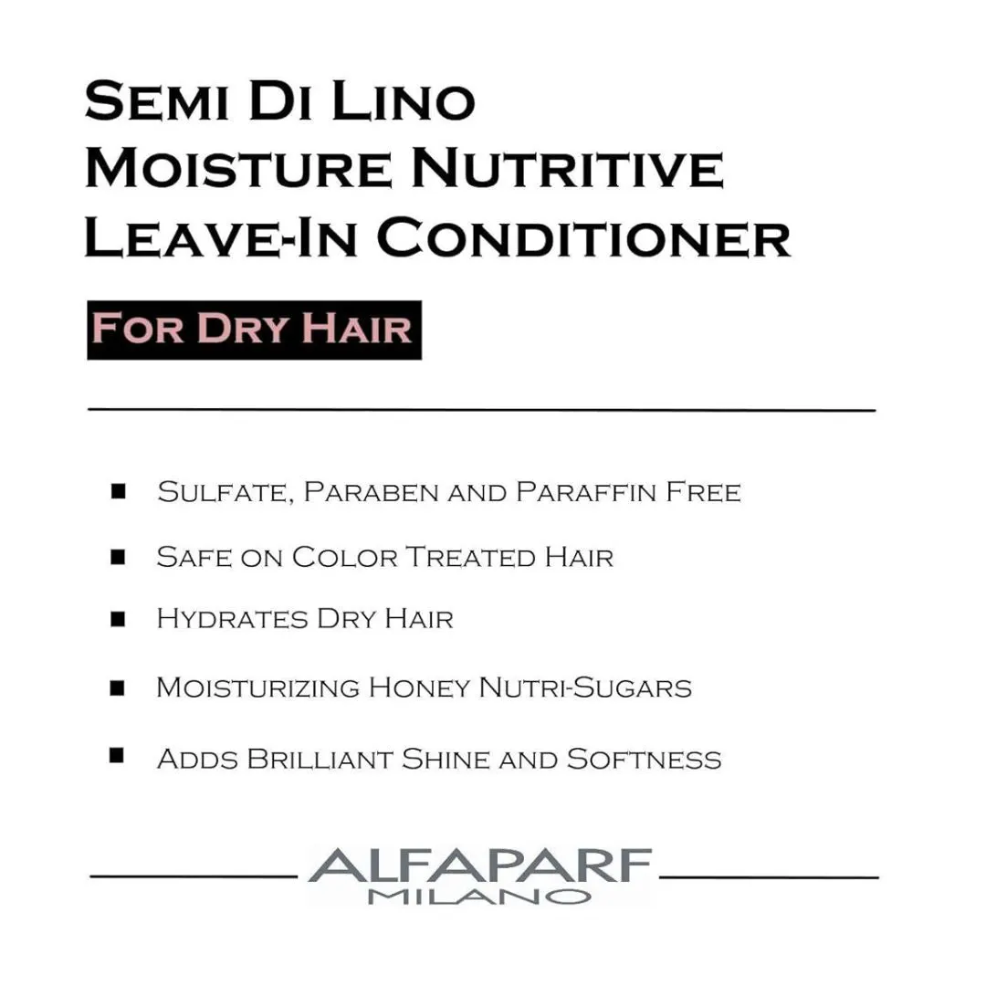 Alfaparf Milano Semi Di Lino Moisture Nutritive Leave In Conditioner 200ml, view 3