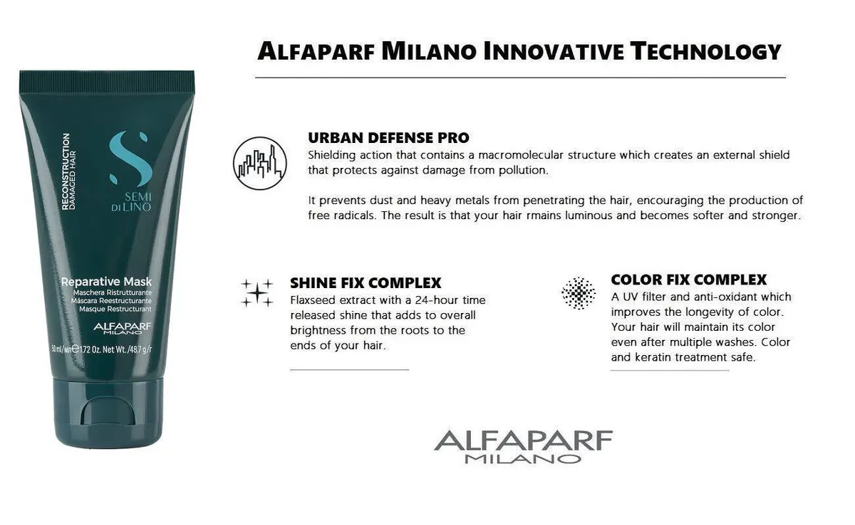 Alfaparf Milano Semi di Lino Reconstruction Reparative Mask 50ml, view 3
