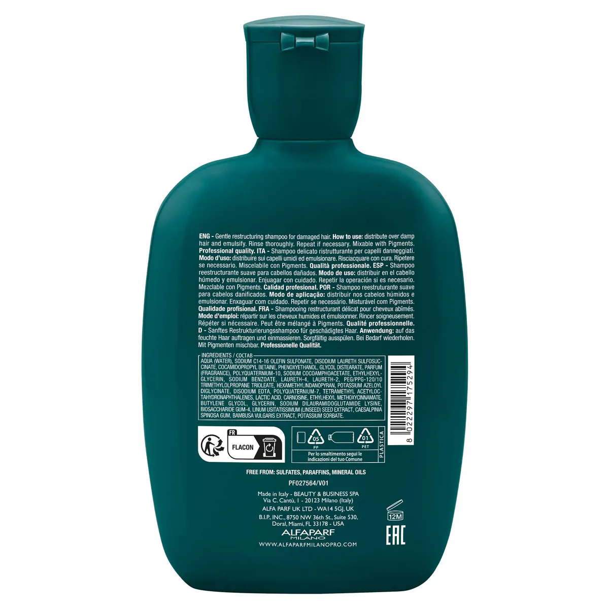 Alfaparf Milano Semi Di Lino Reconstruction Reparative Low Shampoo 250ml, view 6