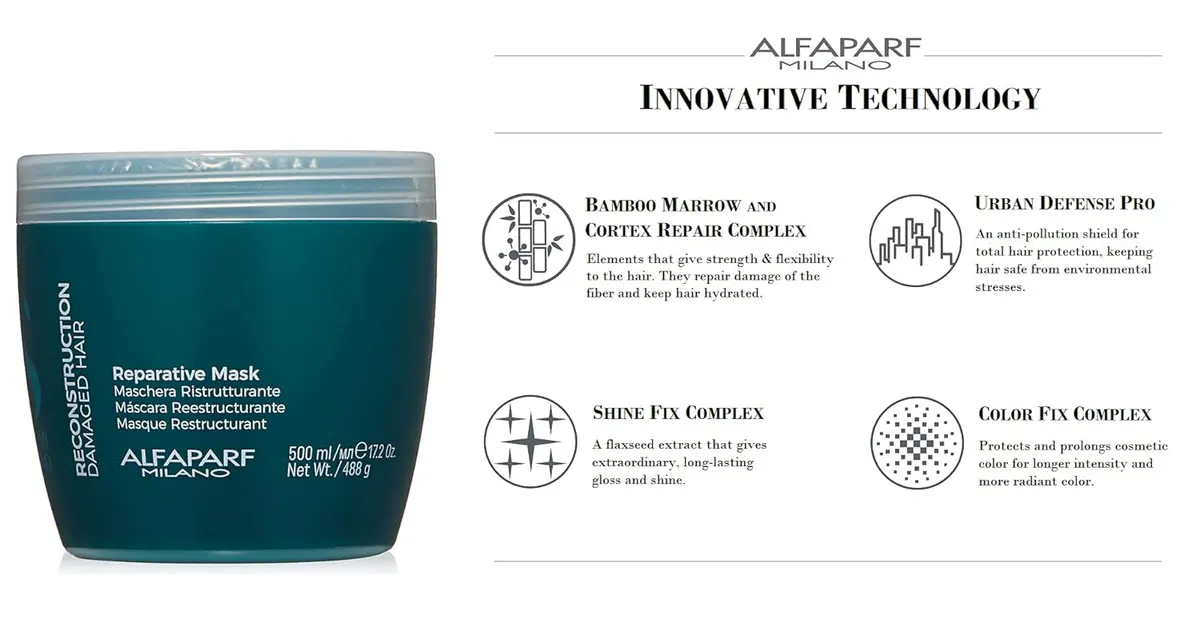Alfaparf Milano Semi Di Lino Reconstruction Reparative Mask 500ml, view 4