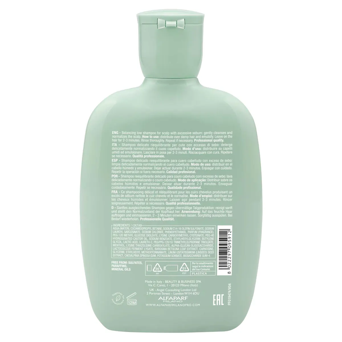 Alfaparf Milano Semi Di Lino Scalp Rebalance Balancing Low Shampoo 250ml, view 5