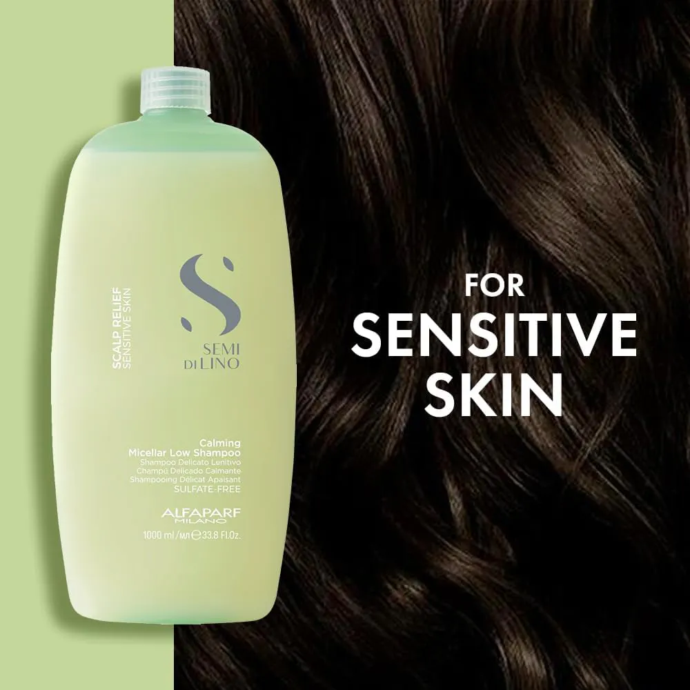 Alfaparf Milano Semi Di Lino Scalp Relief Calming Micellar Low Shampoo 1000ml, view 3