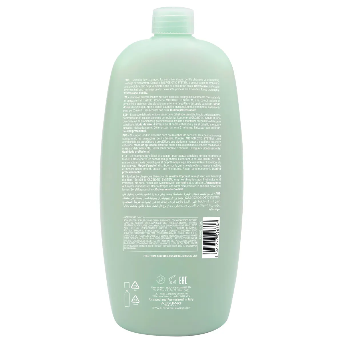 Alfaparf Milano Semi Di Lino Scalp Relief Calming Micellar Low Shampoo 1000ml, view 10