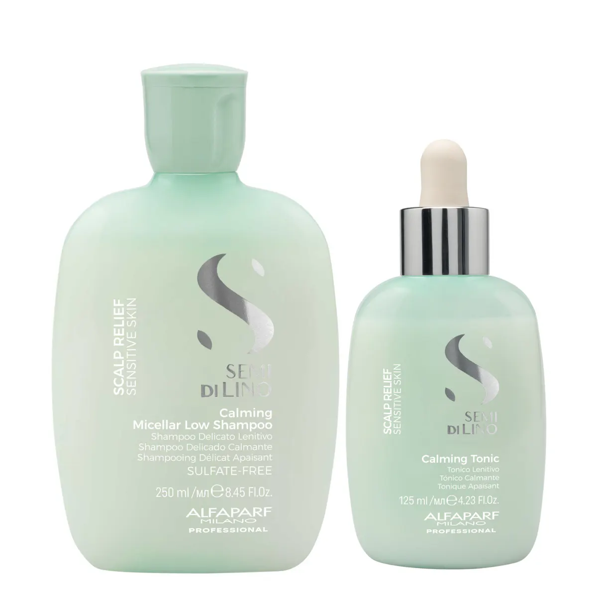Alfaparf Milano Semi Di Lino Scalp Relief Calming Shampoo and Tonic Duo Bundle