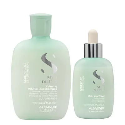 Alfaparf Milano Semi Di Lino Scalp Relief Calming Shampoo and Tonic Duo Bundle