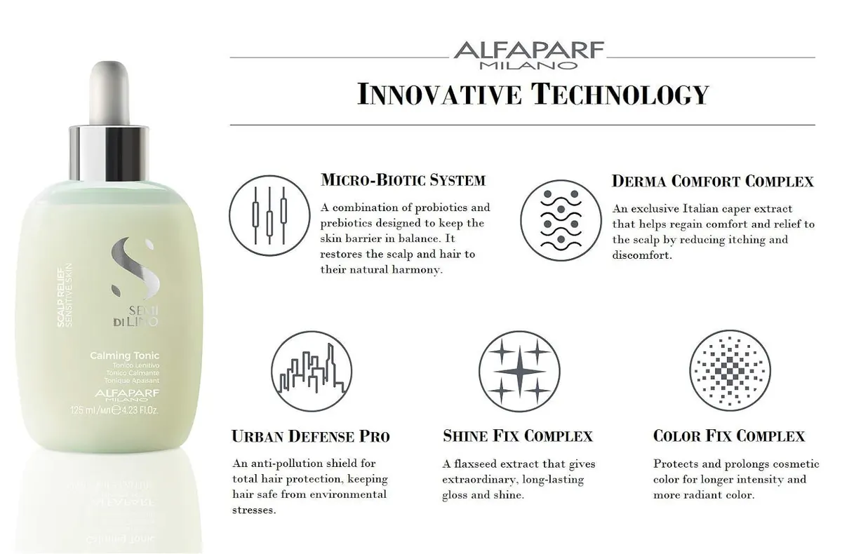 Alfaparf Milano Semi Di Lino Scalp Relief Calming Shampoo and Tonic Duo Bundle, view 5