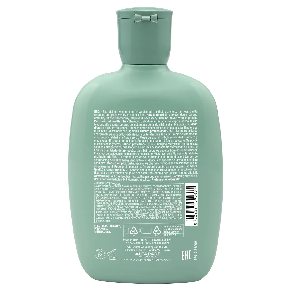 Alfaparf Milano Semi Di Lino Scalp Renew Energizing Low Shampoo 250ml, view 8