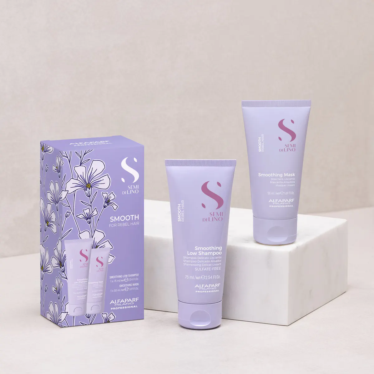 Alfaparf Milano Semi Di Lino Smooth Mini Size Kit, view 3