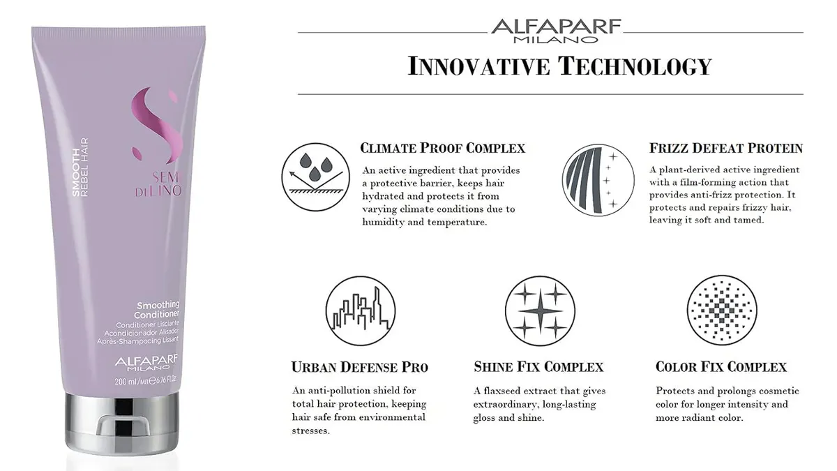 Alfaparf Milano Semi di Lino Smooth Smoothing Conditioner 200ml, view 5