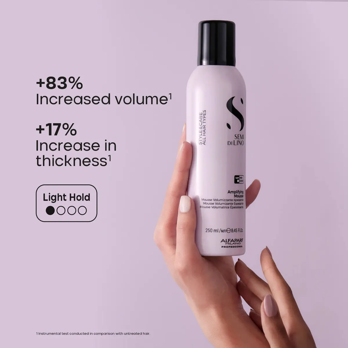 Alfaparf Milano Semi di Lino Styling Amplifying Mousse 250ml, view 4