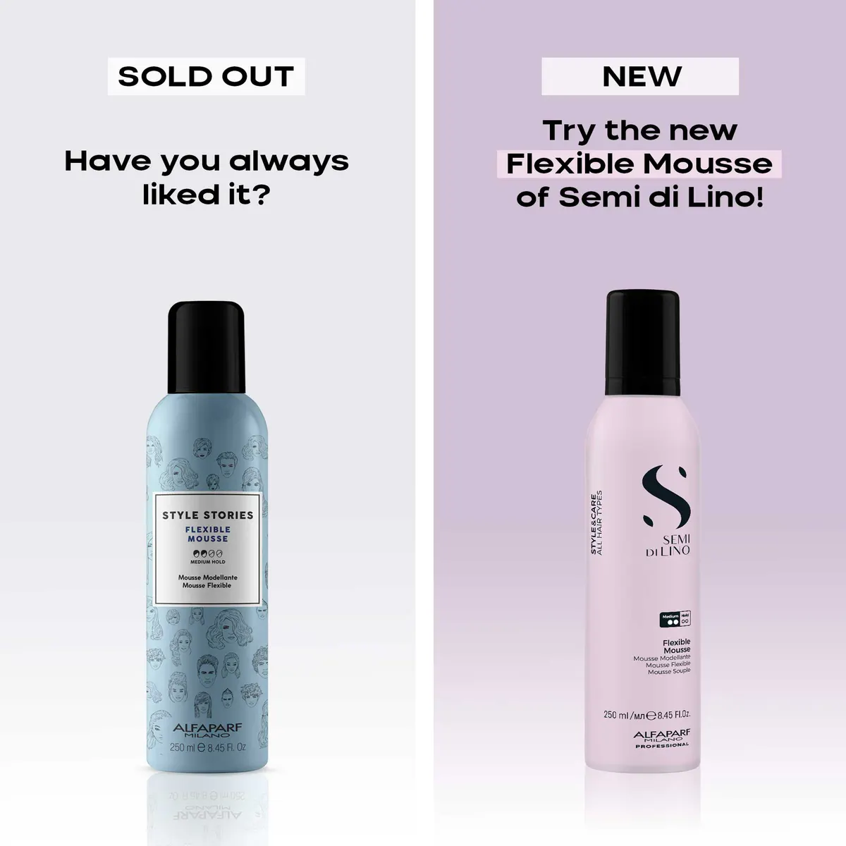 Alfaparf Milano Semi di Lino Styling Flexible Mousse 250ml, view 4