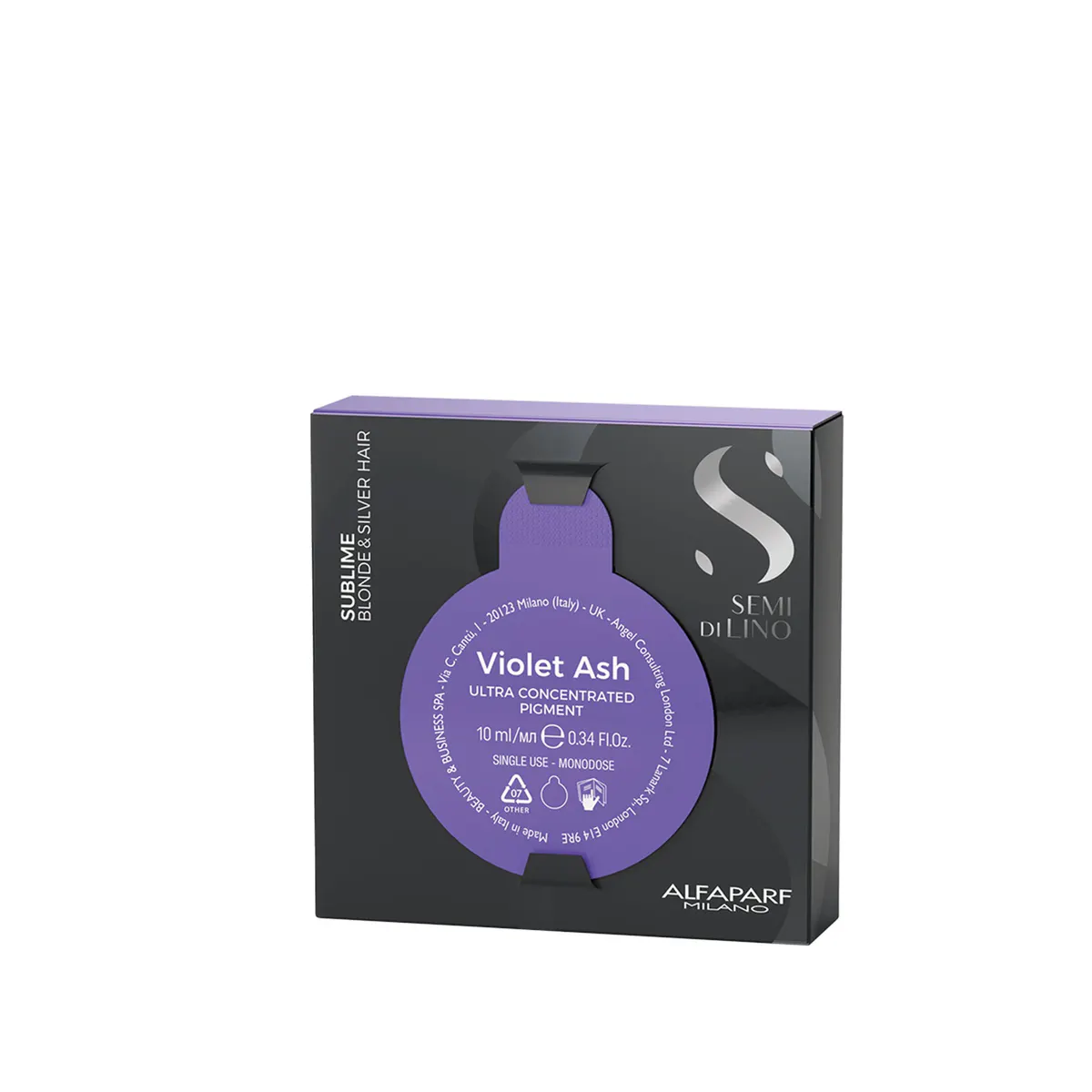 Alfaparf Milano Semi di Lino Sublime Violet Ash Ultra Concentrated Pigment 10ml, view 2