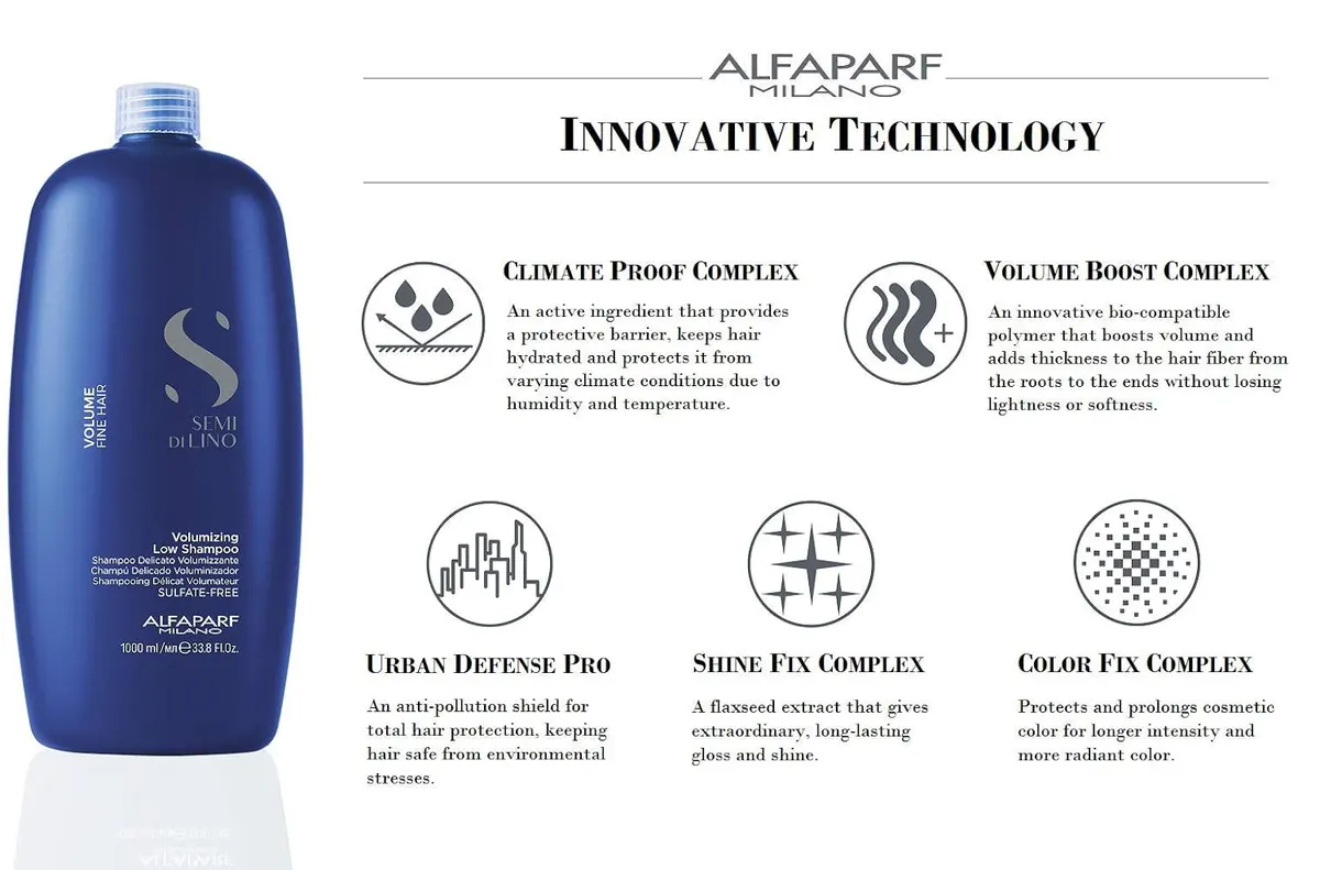 Alfaparf Milano Semi Di Lino Volumizing Low Shampoo 1000ml, view 5