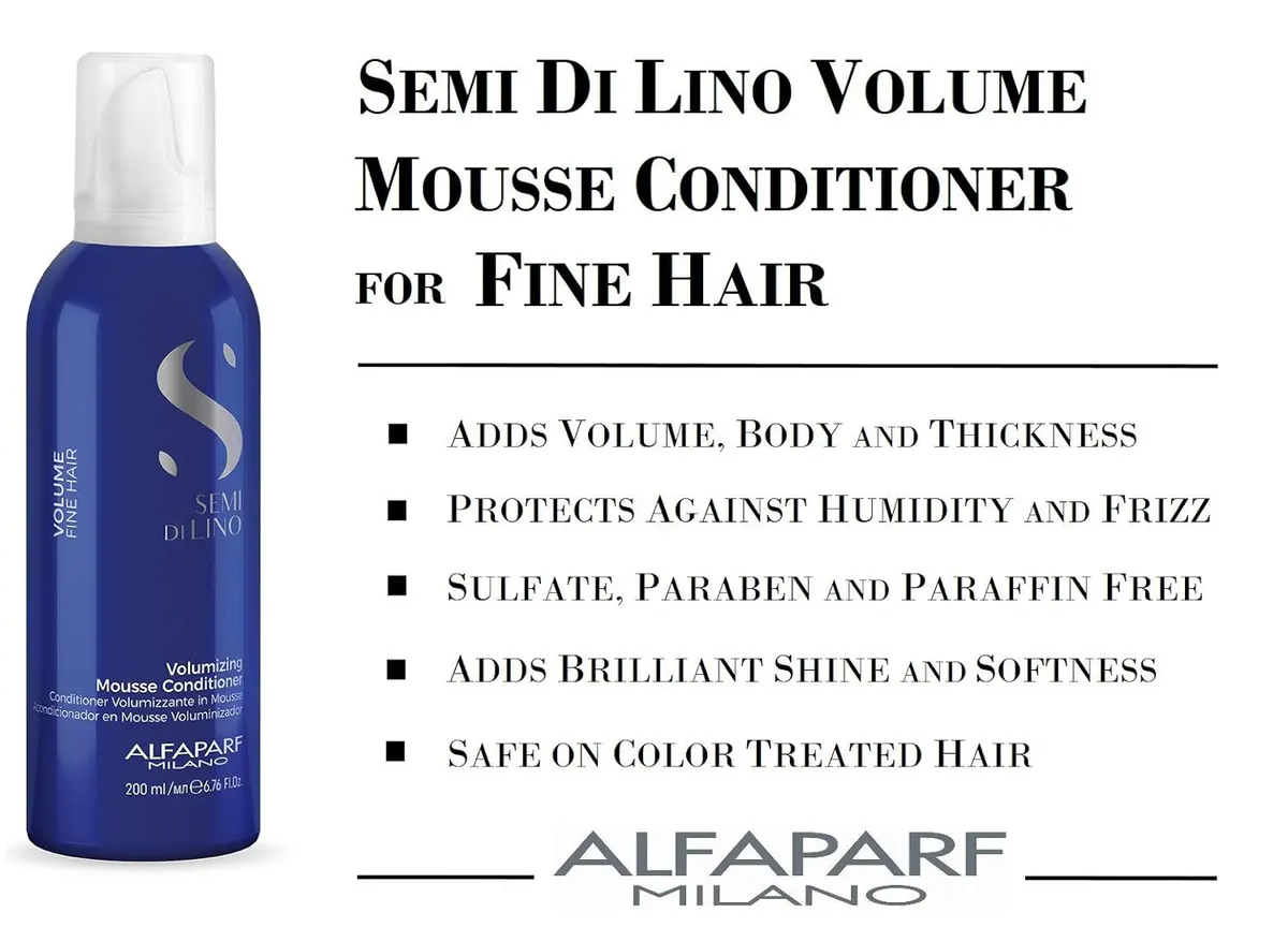 Alfaparf Milano Semi Di Lino Volumizing Mousse Conditioner 200ml, view 3