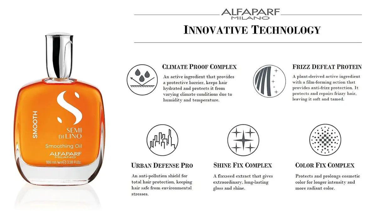 Alfaparf Milano Semi di Lino Smooth Smoothing Oil 100ml, view 4