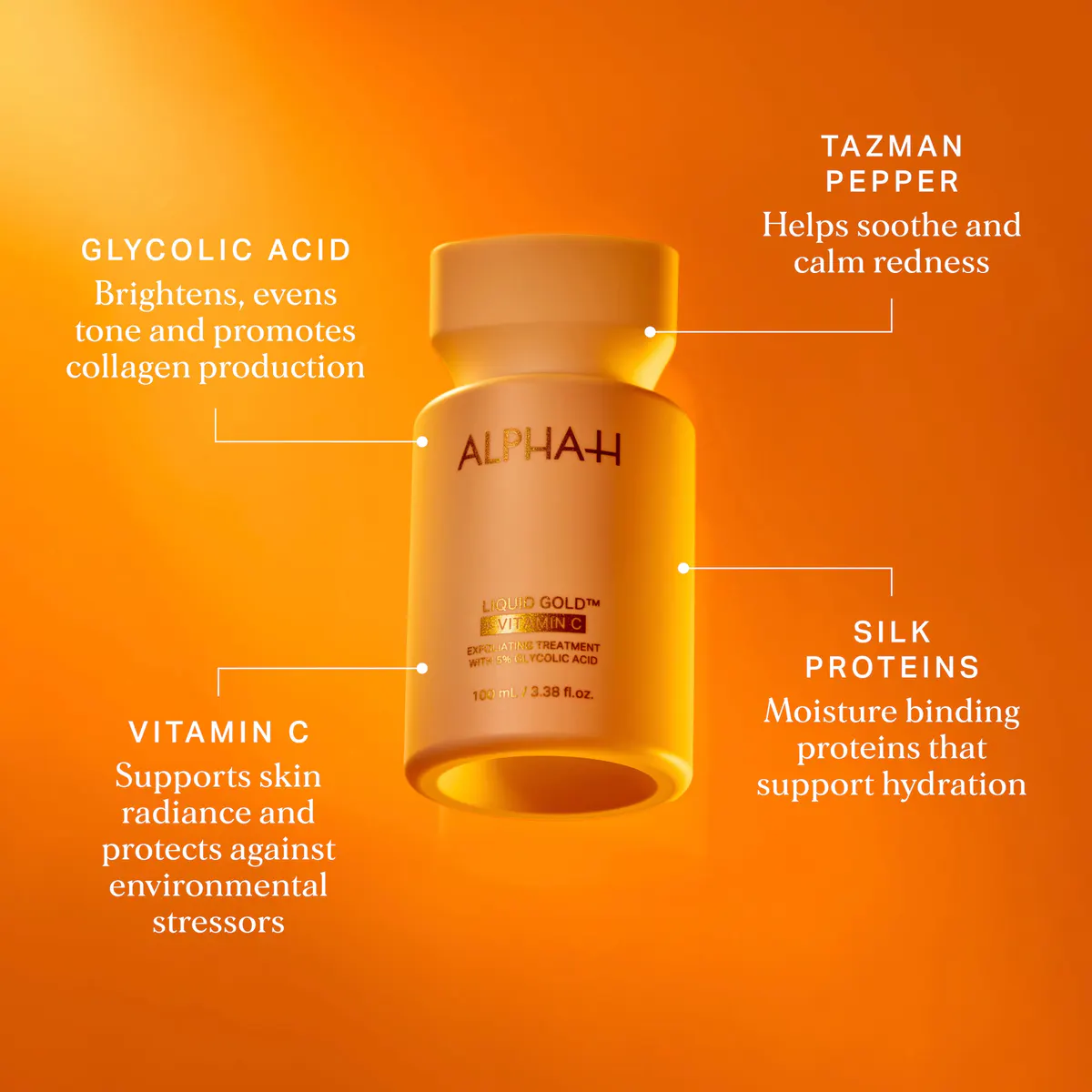 Alpha-H Liquid Gold Exfoliating Treatment with Vitamin C 100ml, view 6