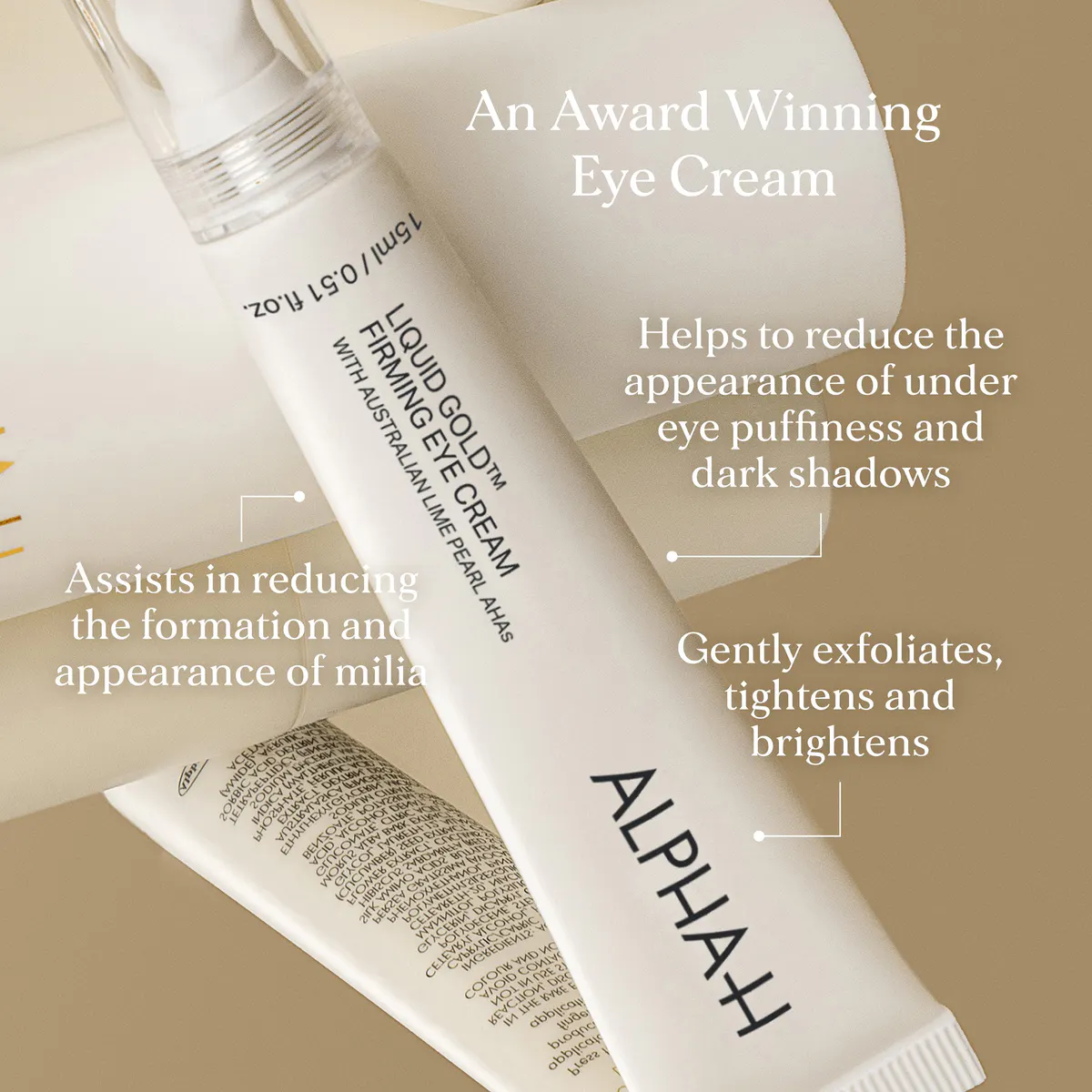 Alpha-H Liquid Gold Firming Eye Cream with Australian Lime Pearl AHAs 15ml, view 6