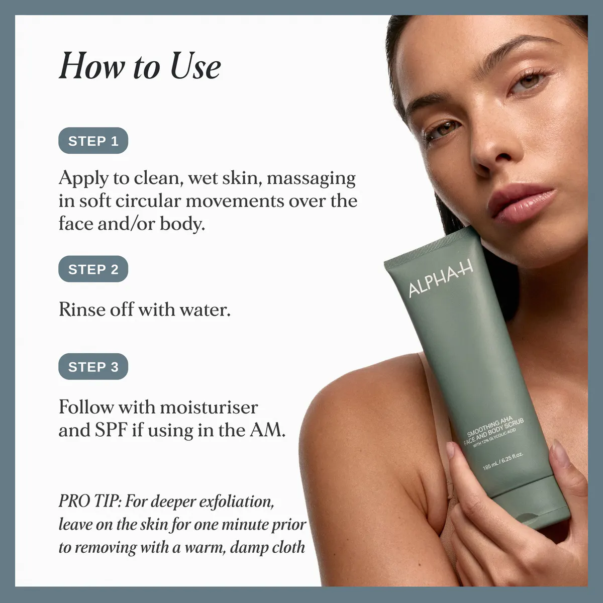 Alpha-H Smoothing AHA Face & Body Scrub with 12% Glycolic Acid 185ml, view 6
