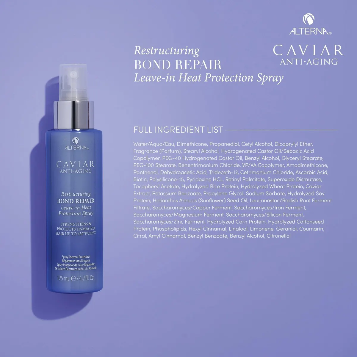 Alterna Caviar Restructuring Bond Repair Leave-in Heat Protection Spray 125ml, view 6