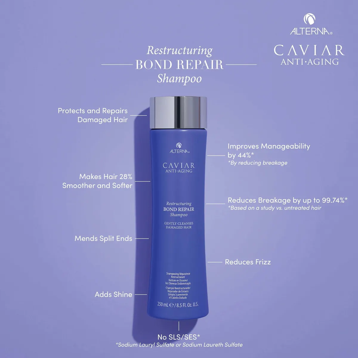 Alterna CAVIAR Anti-Aging Restructuring Bond Repair Shampoo 487ml, view 4