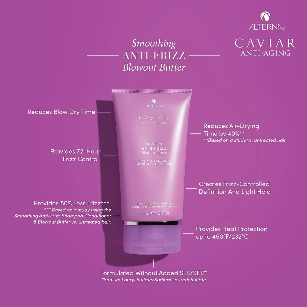 Alterna Caviar Smoothing Anti-Frizz Blowout Butter 150ml, view 4