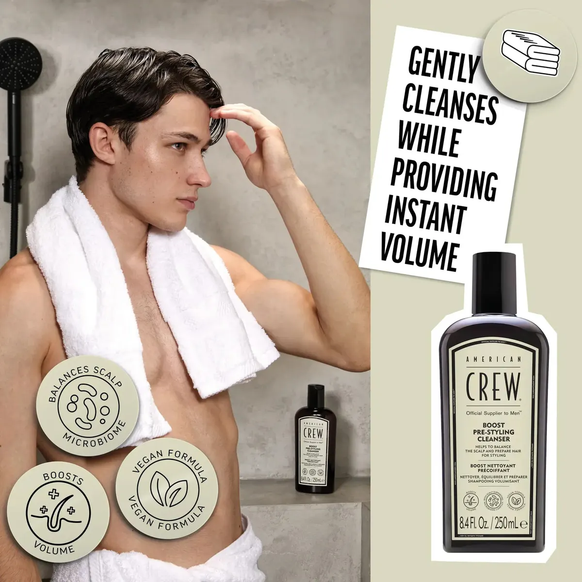 American Crew Boost Pre-Styling Shampoo 250ml, view 4