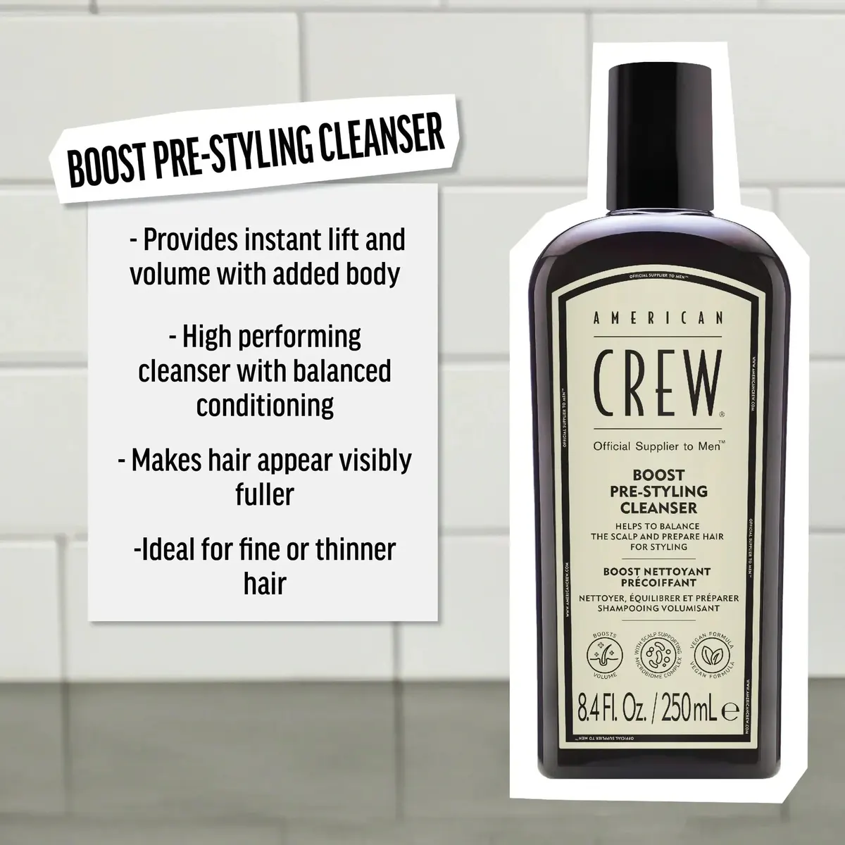 American Crew Boost Pre-Styling Shampoo 250ml, view 5