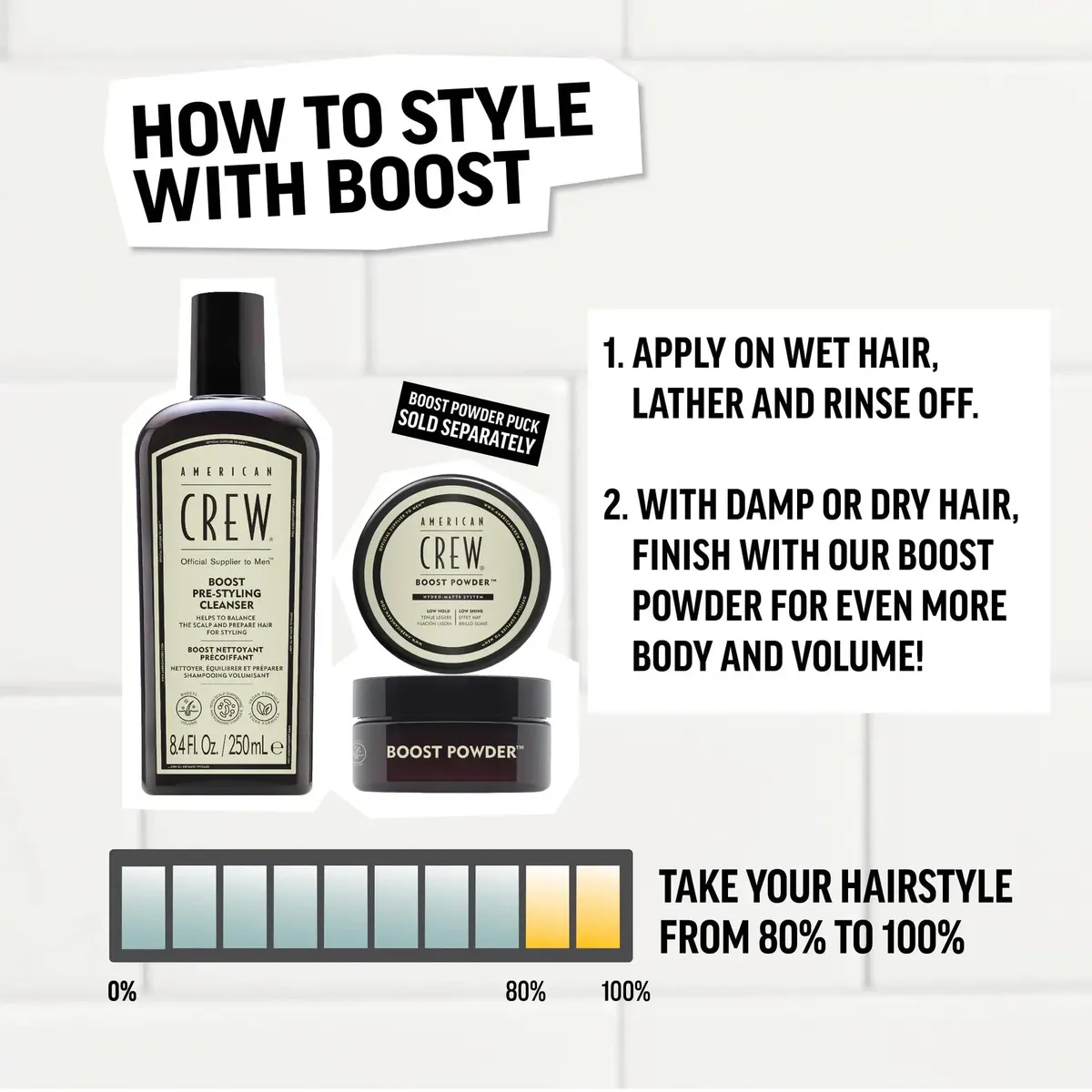 American Crew Boost Pre-Styling Shampoo 250ml, view 6